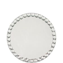 Suport lumanare oglinda, cu margele, 12.5 cm