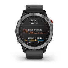 Ceas Smartwatch Garmin Fenix 6S Solar, GPS, Silver/Black Band