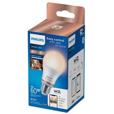 Bec LED inteligent Philips, Wi-Fi, Bluetooth, A60, E27, 8W (60W), 806 lm, temperatura lumina reglabila (2700-6500K)