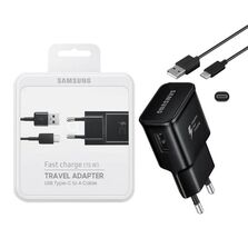 Samsung 15W Travel Adapter (with cable USB Type-A to C) 1xUSB Type-A Black (retail)