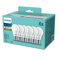 Pachet 3 becuri LED Philips, A60, E27, 8W (60W), 806 lm, lumina alba calda (2700K)