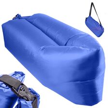 Saltea Auto Gonflabila "Lazy Bag" tip sezlong, 230 x 70cm, culoare Bleumarin, pentru camping, plaja sau piscina